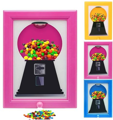Candy Picture Frame Dispenser, Photo Frame Sweet Dispenser, Gumball Picture Machine, Wall Mount Candy Dispensers, for Desk Countertop Or Kids Adults Room Sweet Display