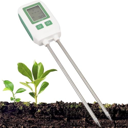 Tester nutriente del suolo con doppia sonda, NPK preciso e analisi della temperatura, display LCD retroilluminato per una crescita ottimale delle piante