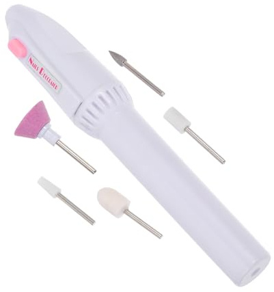 AUTSUPPL Stylo De Manucure Portable Électrique Machine à Polir Ongles Ponceuse Mini Pour Nail Art Outil De Manucure Sans Batterie Pour Femmes Blanc