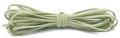 Lote de 5 metros de cuerda elástica plana de colores de 2, 3 y 3,5 mm de grosor, banda de goma redonda, cuerda elástica para el cabello, accesorios de costura, color verde, 3,5 mm.