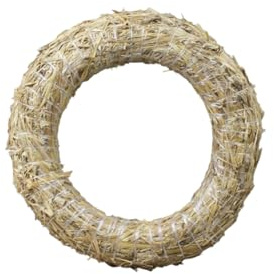 Lot de 10 couronnes de paille - Diamètre : 15 cm - Forme de paille naturelle pour couronnes, décorations de porte et art floral - Fabriquée à la main pour Noël, Pâques et idées de bricolage