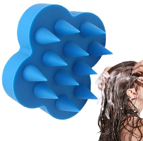 Massaggiatore Cuoio Capelluto in Silicone Pettine Massaggiante Con Design A | Spazzola Shampoo con Scrubber in Silicone per Cuoio Capelluto per Donne Ragazze Casa Ufficio Doccia Esterno