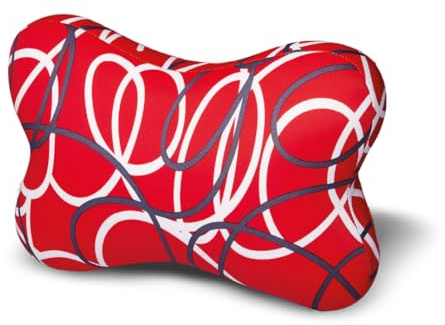 House of Healthbrands Kuschelmaxx | Dekokissen Schmetterling 22 x 33 cm | Rot gestreiftes Design | Gefüllt mit Mikroperlen | Formstabil & waschbar | Ideal für Sofa oder Reisen | Inkl. Wäschenetz