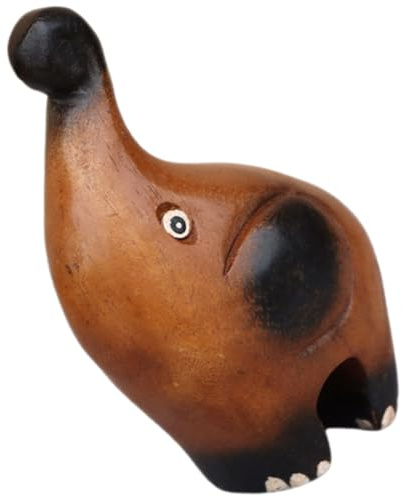 CALLARON Figura Decorativa de Elefante de Madera Tallada a Mano, Estatua de Elefante Pequeño para Decoración del Hogar y Jardín, Escultura Artesanal en Madera, Adorno Elegante para Oficina