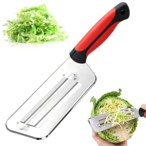 Quorumsg Râpe à Chou, 32.5cm Trancheuse à Chou avec Deux Lames Tranchantes en Acier Inoxydable, Durable Coupe Choux Legume, pour Salade Choucroute Concombre Carotte Oignon Poisson