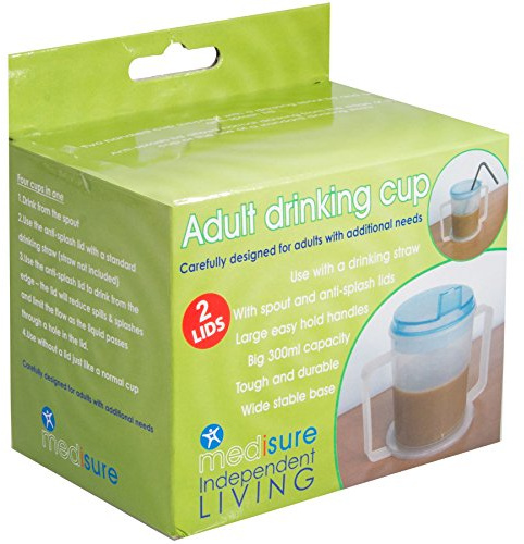 Adult Drinking Cup with Handles & Anti Spill Lids