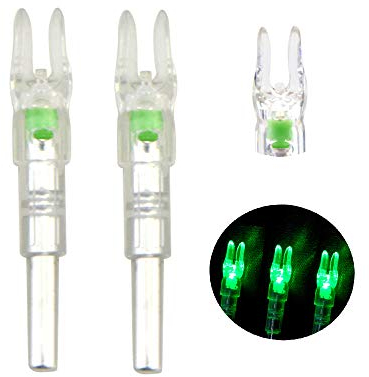ZSHJG 6pcs LED Freccia Nock Cocche Automaticamente Lighted Nocks per Frecce Plastica Iluminato Freccia Nock Coda per Caccia 6.2 mm Albero (Verde)