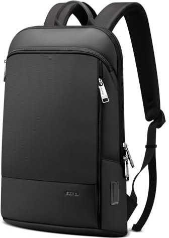 BOPAI Ultraleggero Notebook Zaino Viaggio per Laptop da 15-15.6 Pollici con USB , Zaino Lavoro Uomo Sottile, Portatile da Uomo Borsa Impermeabile Daypacks per Business Viaggio Regalo-Nero