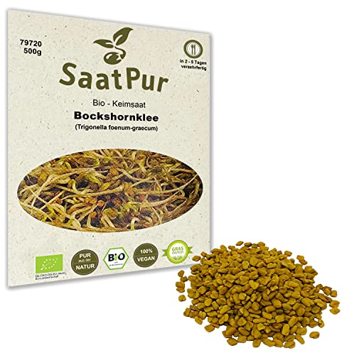 500g BIO Keimsprossen Bockshornklee Samen Sprossenanzucht Kressesamen Mikrogrün Microgreens