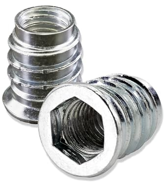 Mprofi MT® 20 Stycken | Inskruvsmutter M6x13 mm | Gängmuff med Insex | Förzinkat Stål | För Trä och Möbler