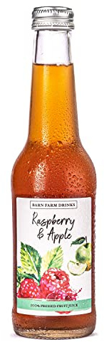 Raspberry & Apple Juice Barn Farm Drinks 12 x 275ml Glass Bottles