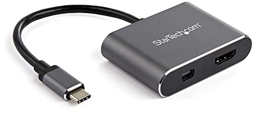 StarTech Adaptateur USB-C vers HDMI 2.0/mDP 1.2, 4K 60Hz, HDR (CDP2HDMDP)
