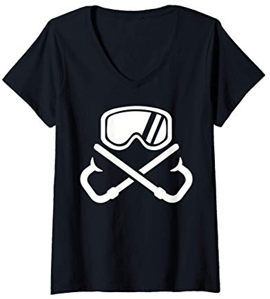 Damen Taucherbrille Schnorchel T-Shirt mit V-Ausschnitt