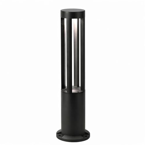 Lampioncino LED da Giardino 60 cm 12W 600LM Luce Calda 3000K IP65 Paletto Luminoso da Esterno in Alluminio per Vialetti Giardino Cortile Illuminazione Moderna Nero