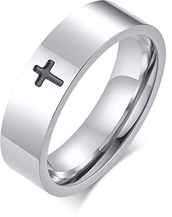 Banemi Hochzeitsring Mann Gold, Wedding Rings Couple Edelstahl Plata Cruz Hypoallergen Partnerringe Weihnachtsgeschenk Größe 52 (16.6)