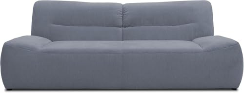 DOMO. collection Sofa Boho, 3 Sitzer Couch im Boho-Style, 3er Sofa, Bigsofa Garnitur Polstersofa, 224 x 109 x 81 cm (BxTxH), grau | 3 Sitzer im Boho-Style mit flachen Armlehnen, großzügiges Polstersofa zum Entspannen, 224 x 109 x 81 cm (BxTxH)