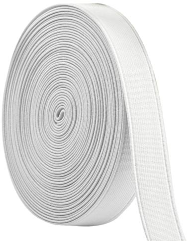 PRETYZOOM Outdoor-Zubehör Rolle Flache Gummiband Elastische Schnur Kordel Gummikordel Mundschutz Bastelnschnur Expanderseil für DIY Gesichtsschutz Basteln Kleidung Erweiterung （ 2cm, 28m ）