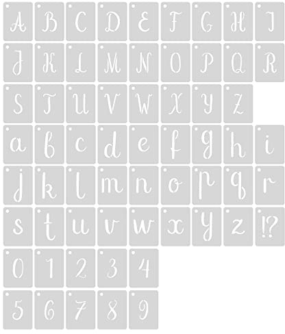 AIEX 63 stencil lettere 2,5 cm modelli di lettere e numeri in plastica riutilizzabili stencil alfabeto stencil numeri per disegno artistico, artigianato fai da te, scrittura