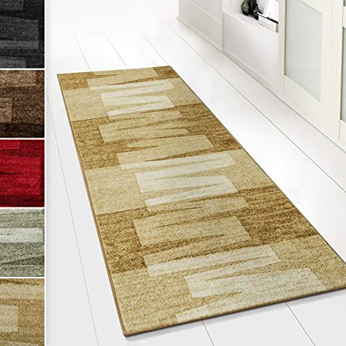 Floordirekt Läufer Teppich Brücke Teppichläufer Veneto (Beige, 80 x 200 cm)