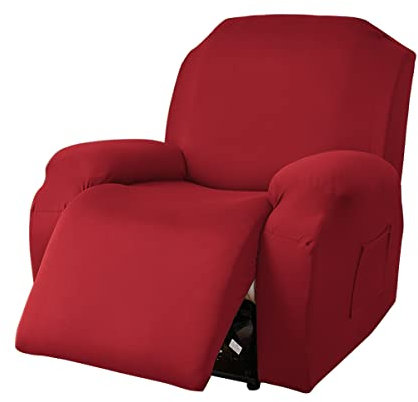 Meigeh Lehnstuhlbezüge Stretch Sesselschoner relaxsessel Lehnstuhlbezüge 4 Stück Sesselbezüge Recliner Rot