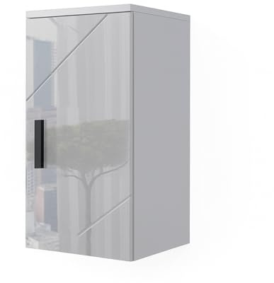 Vicco Badschrank Irma, Weiß Hochglanz, 30 x 59 cm | zur Wandmontage geeignet und mit weiteren Irma Möbeln kombinierbar