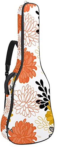 Akustikgitarrentasche Wasserdichter Gitarrenrucksack Dicke Weich Gepolstert Gelb Sonnenblume Blumenmuster Weiß Konzertgitarre Tasche, Farbe6, 42.9x16.9x4.7 in, Taschen-Organizer