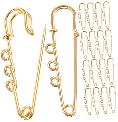 MAGICLULU 50stücke Sicherheitsnadelbrosche Mit Löchern Nadeln Pins Verschluss Für DIY Schmuck Abzeichen Metallbroschen Zum Selbermachen