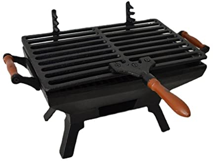 AHTCPO Kleine Faltbare Campinggrills, Tragbarer Holzbefeuerter Rechteckiger Holzkohlegrill, Rucksackgrill zum Kochen im Freien, Wandern, Picknicks