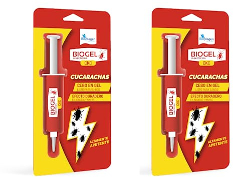 Bioplagen Pack 2 Biogel CKC, Cebo insecticida en Gel para Uso contra cucarachas, Formulado con atrayentes específicos, Mantiene su acción por Tiempo prolongado, Formato 10 gr