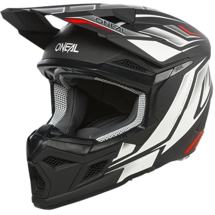 O'NEAL | Casco Motocross | MX Enduro | Carcasa ABS, Norma de Seguridad ECE 22.06, Ventilaciones para una refrigeración óptima | Casco 3SRS Vertical V.24 | Adulto | Negro Blanco | Talla L
