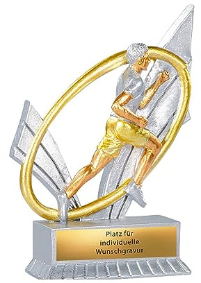 Läufer Pokal 12 cm - Marathon Trophäe - Triathlon Preis & Laufen Award | Resin Figur für Stadtlauf und Citylauf, inklusive individueller Gravur auf dem Sockel, ideal für Kinder und Erwachsene