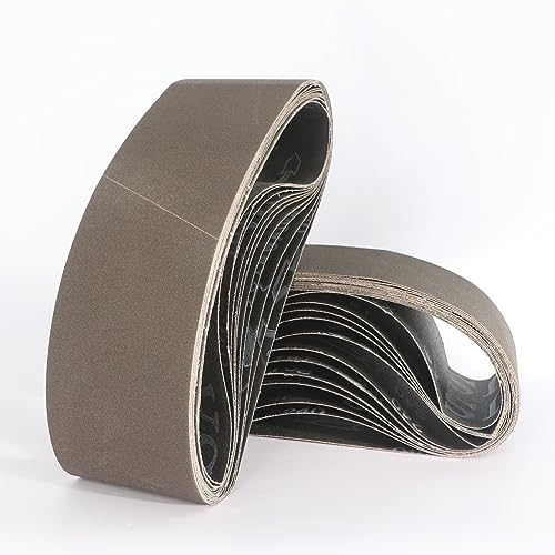 Xrkuu 12PCS Sanding Belt 75 x 533mm, 3 x 21Inch Silicon Carbide Sanding Belt 240 Grit, Abrasive Belts Set for Belt Sander Grinding and Polishing Wood, Metal, Furniture