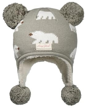 TOKYMOON Kleinkind Kinder Winter Hut Fleece gefüttert Beanie Hut für Baby Jungen Mädchen Baby Wintermütze Warmer Strickmütze Mütze mit Süße Bärenohren Winter Babymütze Hellgrau S