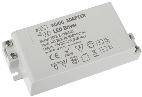 EPLZON 12V 30W LED Transformator Treiber - Elektronischer Konstantspannungs Schaltnetzteil für Leuchtenbeleuchtung, Streifen, Glühbirne und Türklingel