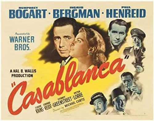 Poster Casablanca Vintage Filmplakat Wandkunst Bilder Poster Und Drucke Filmstills Leinwand Malerei Kunst Wand Home Decor 50X70Cm Kein Rahmen