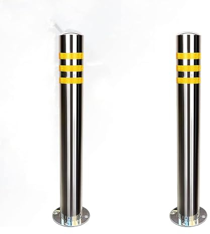 Pollerpfosten, Einfahrtssperre, 2er-Set mit Dehnbolzen, Parksperre mit Sockel für Baustellen, Facility Management (76 x 750 mm) (114 x 750 mm)