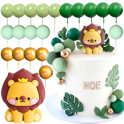 JeVenis lejonkungen tårta topper lion cake topper lion födelsedagsdekorationer safari djur tårta toppar safari tårta topper wild one tårta topper djungel baby shower tårta topper