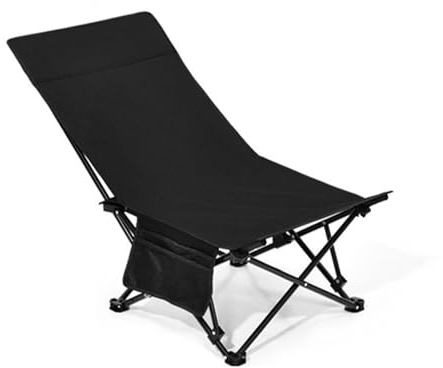 Strand Klappstuhl Liege Faltbar Leicht 2er Set Klappbarer Campingstuhl Mit Aufbewahrungstasche Strandstuhl Liegestuhl Für Erwachsene Verstellbarer Klappbarer Angelstuhl 120 Kg Belastbar , Black