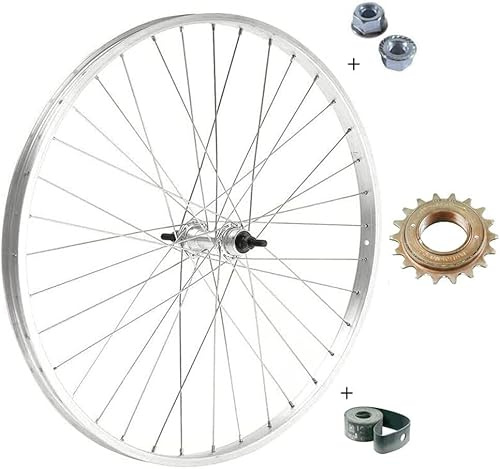 Ruota Posteriore Bici 28” x 1.75 con Pignone Ruota Libera 18 Denti 1 Velocità – Cerchio City Bike in Alluminio/Acciaio – Completa di Dadi Fissaggio e Flap – Attacco Standard Passeggio