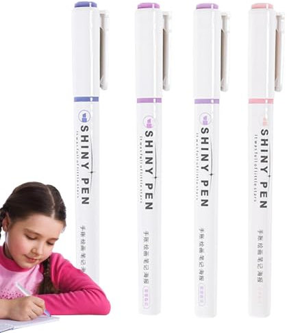 Glitzer-Textmarker - Vielseitige funkelnde und schnell trocknende Marker | Sichere, geruchlose, sichere und niedliche Marker | Lernstift mit fluoreszierendem Stift
