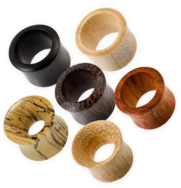 Fly Style Flesh Tunnel Ohrplug - Piercing-Schmuck aus Holz, Grösse:20 mm (Paar), Materialwahl:Arang Ebenholz