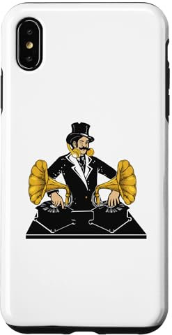 Custodia per iPhone XS Max DJ retrò con grammofoni Oldschool Music Vibe Drop The Beat