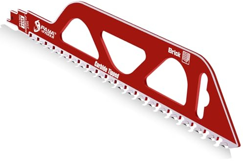 PAYA Hartmetallstahl Säbelsägeblätter Sägeblatt Für Ziegel, 305mm, 2 TPI, | Abbruchblätter mit extra großen Zähnen für Mauerwerk, Beton, Hohlziegel und Porenbeton, Nicht für Stein und Holz PY1501