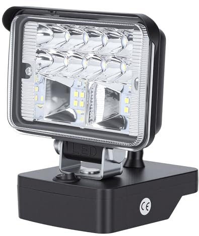 Lampe de Travail LED Portable 1000-1200LM Rechargeable en Alliage de Zinc pour PARKSIDE X20V Idéale pour Travaux Extérieurs Artisans et Bricoleurs