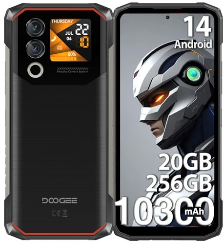 DOOGEE Blade 10 MAX Movil Irrompible,32GB+256GB/2TB Movil Resistente Android 15, 10300mAh Móvil Rugerizado,Pantalla Trasera multifunción de 1,54’’ con Pantalla de 6,56’’ Moviles, 50MP+8MP, NFC,FaceID