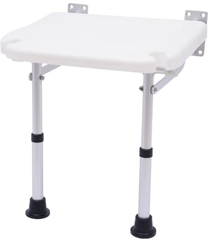 Duschsitz Wandmontage Duschklappsitz Klappsitz Dusche Klappbar Badestuhl Hohenverstellbar Duschstuhl Duschhocker bis 100kg für Kinder Senioren und Behinderte