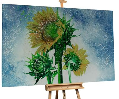 KunstLoft Ölgemälde 'Children of the Sun' 180x120cm | Original Handgemalte Gemälde | Modern | Blau | Leinwand-Bild Ölgemälde einteilig groß | Modernes Kunst Ölbild