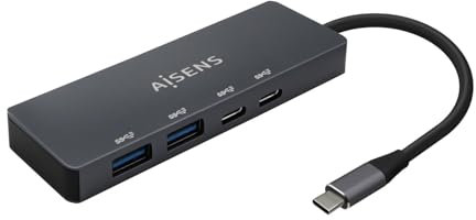 Hub USB 3.2 Gen 1 5Gbps con 2 Puertos USB-C y 2 Puertos USB-A, 15 cm, Ideal para Ampliar Conexiones y transferir Datos rápidamente.
