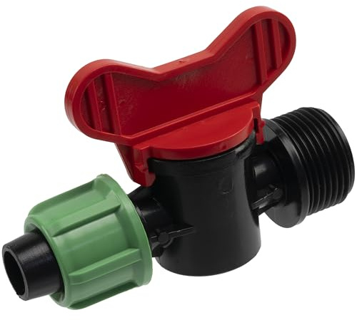 AERZETIX - Lote de 5 válvulas de cierre 3/4 con rosca externa para manguera de riego por goteo 16 mm | presión soportada 4 bares | grifo para sistema de riego, equipamiento jardinería