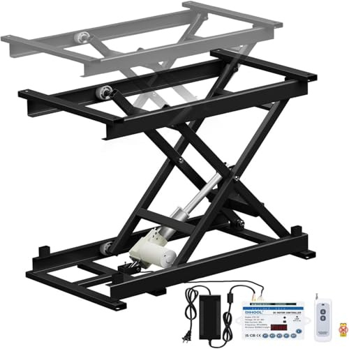 Table élévatrice électrique réglable en hauteur 150 kg, plateforme de 195 à 68 cm avec 4 roues pour une manipulation et un transport faciles, idéale pour les ateliers et les entrepôts